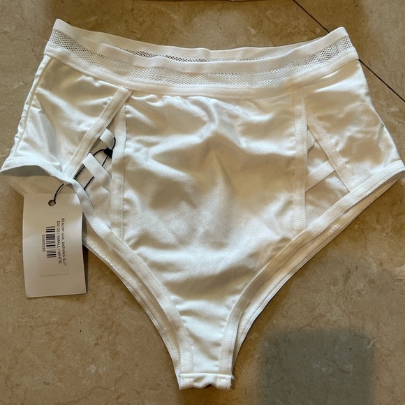 White choker mesh high waisted bikini set- New With Tags - Picture 6 of 10